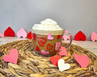 Pink And Red Hearts Valentines Coffee Mug 18 Oz Coffee Mug