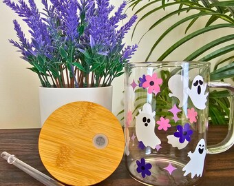 Ghost And Flower  15 Oz  Mug, Coffee Mug, Halloween