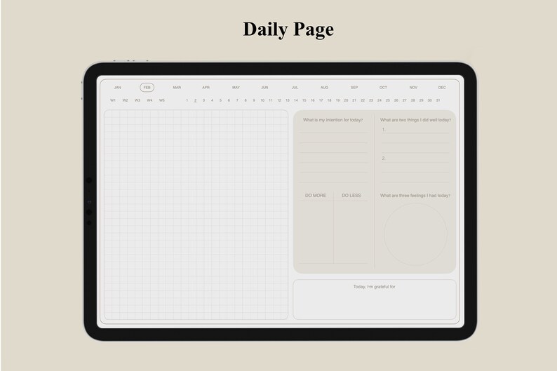 Undated Digital Planner Minimalist Digital Planner Daily Etsy