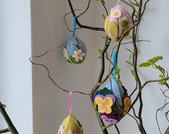 Cottage garden - five Easter eggs - PDF pattern - sewing pattern - instant download
