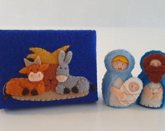 Nativity scene in a small box - PDF pattern - sewing pattern - instant download