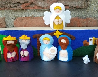 Nativity scene in a box - PDF pattern - sewing pattern - instant download
