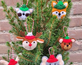Animal Christmas baubles - PDF pattern - sewing pattern - instant download
