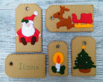 Christmas tags - PDF pattern - sewing pattern - instant download