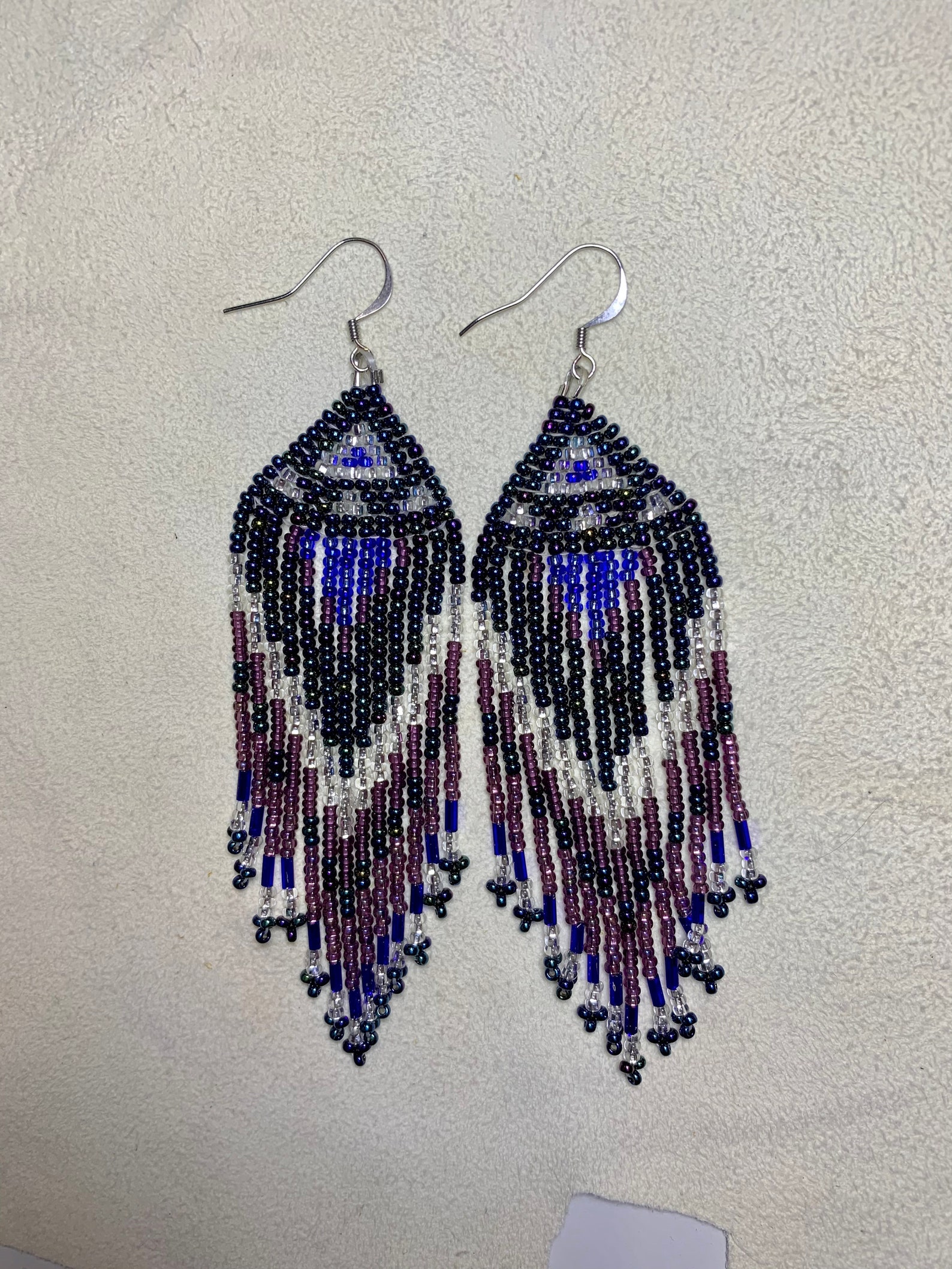 MultiColoured Beaded Fringe Earrings Etsy