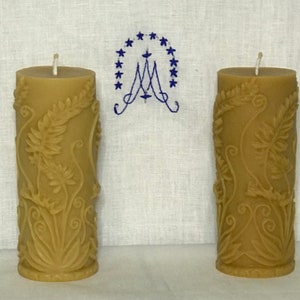100% Pure Beeswax Candle | Fern Pillar †Humility†