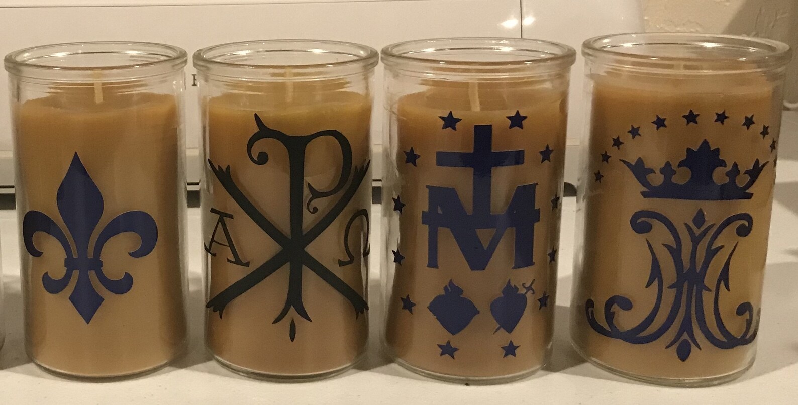 Beeswax 3Day Candles w/Optional Catholic Decals Etsy