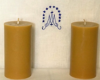 100% Pure Beeswax Candle | Large Pillar