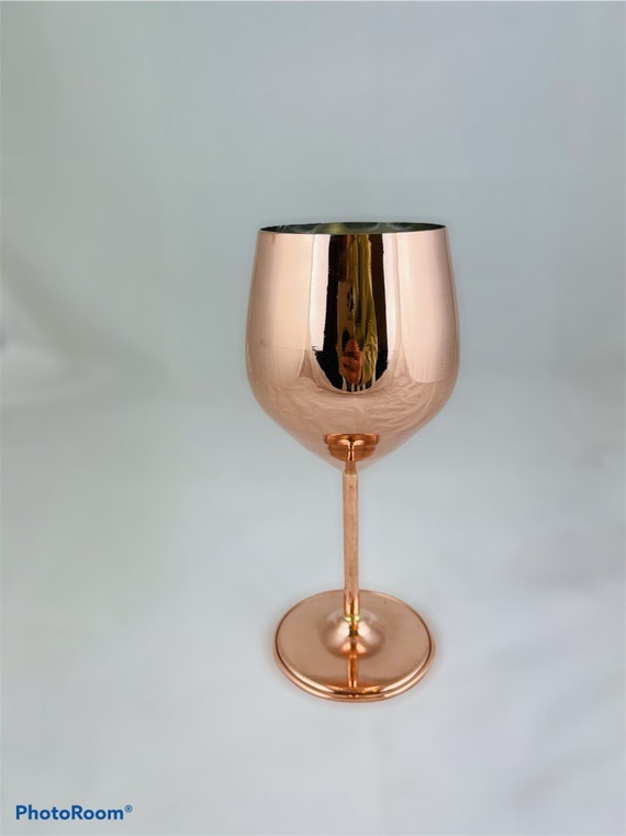 Pure Copper Wine Glass, Set of 2, Shatter Proof Glasses, Unbreakable Wine  Glass Goblets, Premium Gift for Men Women, Rose Gold Birthday Gift 