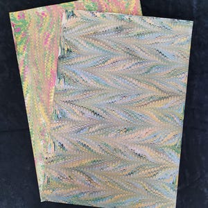 Handmade Marbled Paper - for bookbinding, découpage and paper crafts, Original Ebru art