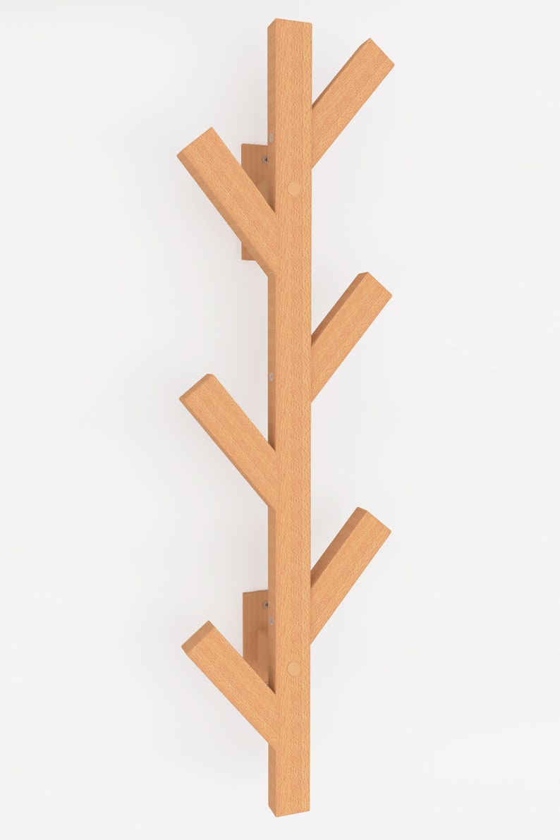 Wooden Wall Coat Rack Tree Branches Wall Mounted Coat Rack Etsy