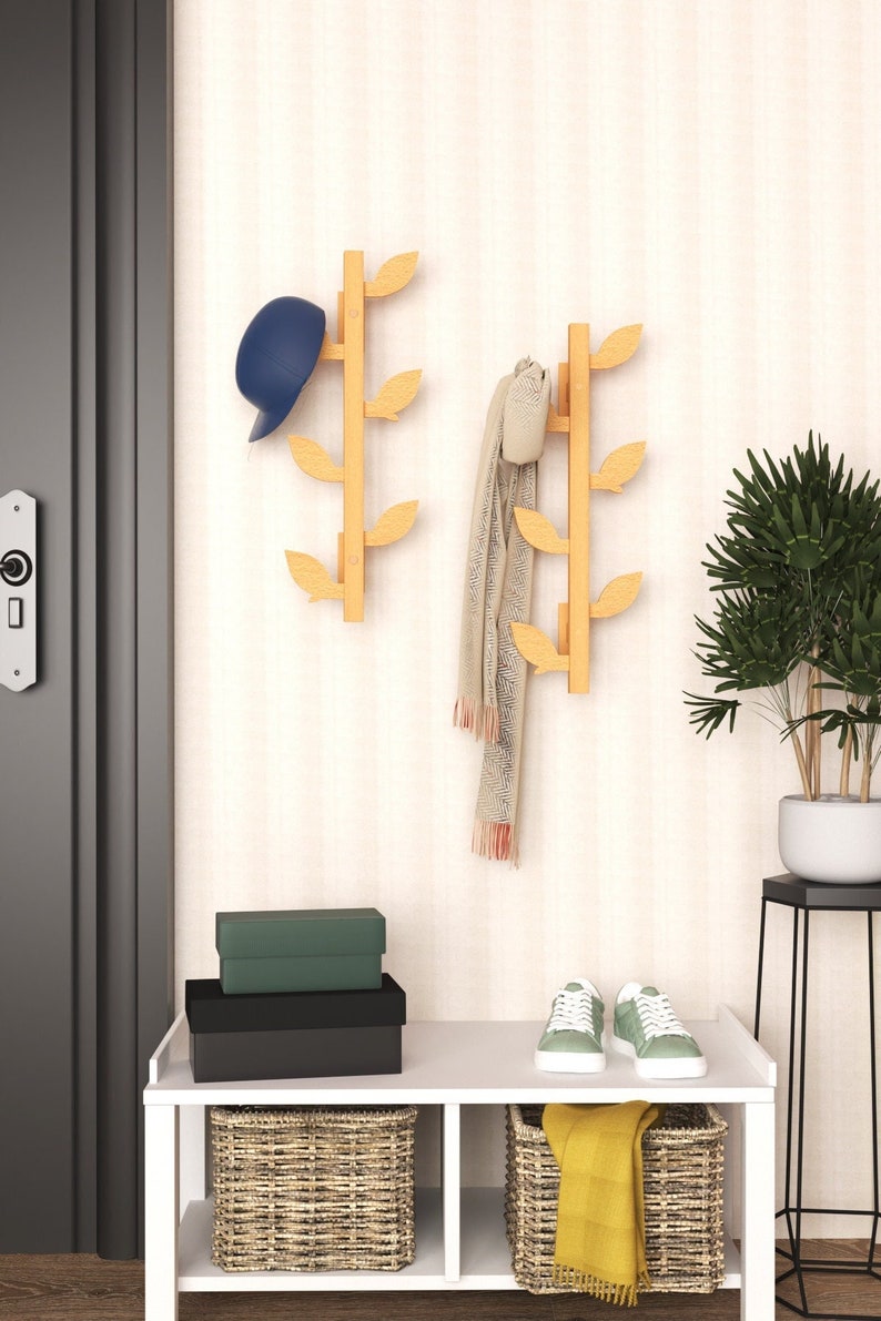 Wooden Wall Coat Rack Tree Branches Wall Mounted Coat Rack Etsy