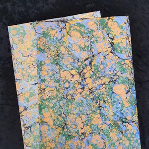 Handmade Marbled Paper - for bookbinding, découpage and paper crafts, Original Ebru art