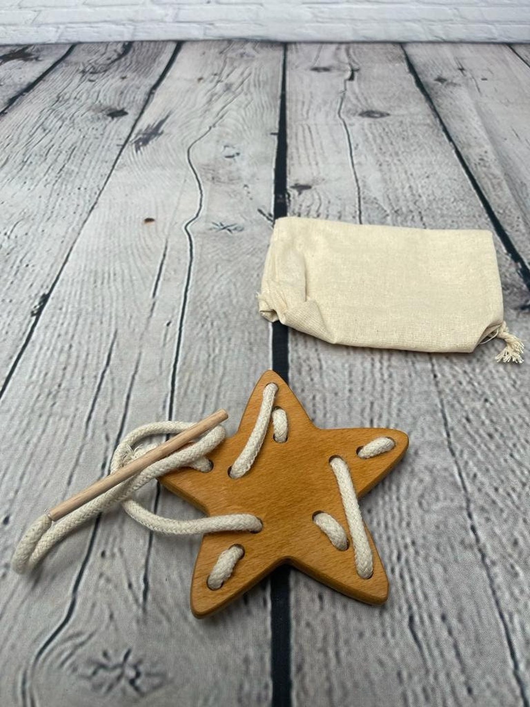 Wooden Star Lacing Toy: Montessori Educational Threading Toy - Etsy
