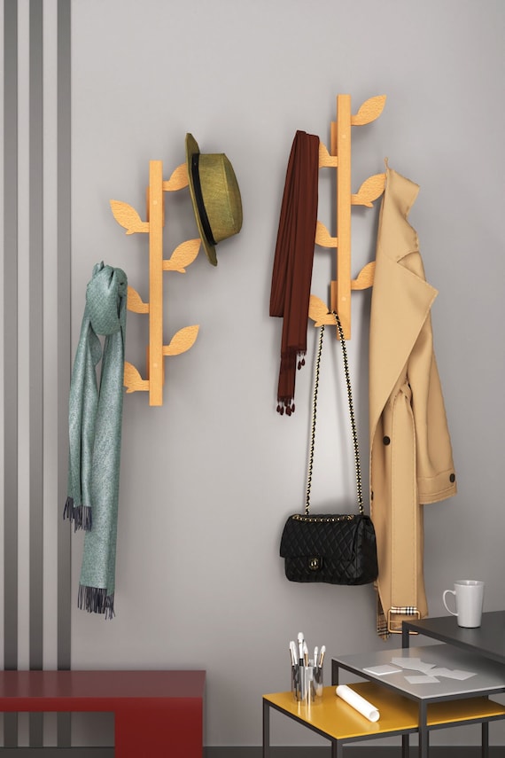 Wooden Wall Coat Rack Tree Branches Wall Mounted Coat Rack Etsy