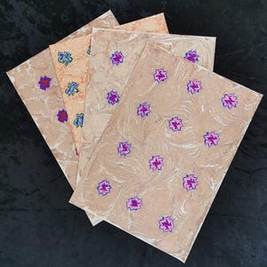Handmade Marbled Paper - for bookbinding, découpage and paper crafts, Original Ebru art