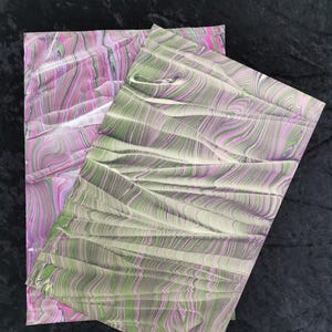 Handmade Marbled Paper - for bookbinding, découpage and paper crafts, Original Ebru art