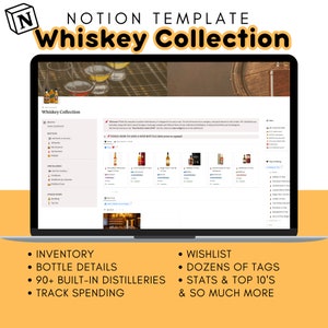 Whiskey Collection Notion Template Scotch Collection Digital Organizer, Whiskey Distilleries, Whiskey Bottle Log image 10