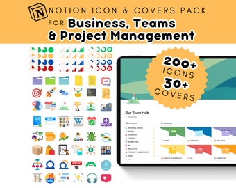 Notion Template Icons & Covers for Project Management Business Teams | DIGITAL DOWNLOAD