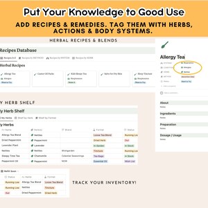 Herbalist Notebook Notion Template Materia Medica perfect for Herbal Herbalist Notebook Notion Template Materia Medica perfect for Herbal
