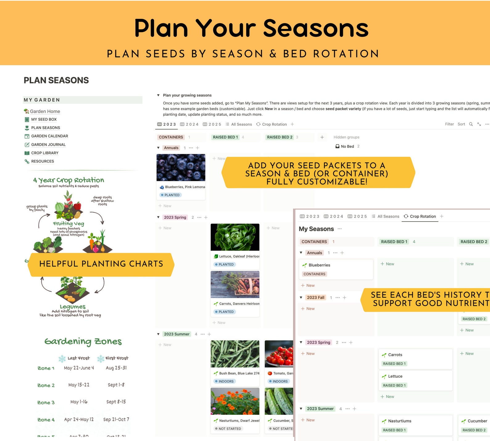 Notion Template Vegetable Garden Planner Allinone digital Etsy