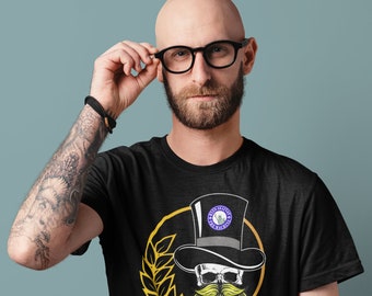 Skull with Hops beard Ryes Against The Machine Softstyle T-Shirt