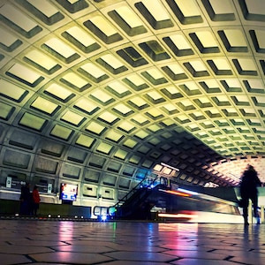 Subway In Washington DC - Unique Artistic View Original Wall Art Print on Archival Paper and Ink