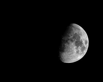 Waxing Gibbous Moon Print: Night Sky Wall Art on Luster Paper
