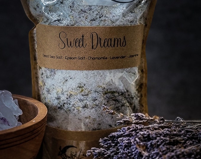 Sweet Dreams Calming Bath Soak/Aromatherapy Bath Soak/Herbal Bath Salt/Crystal Infused Bath Soak