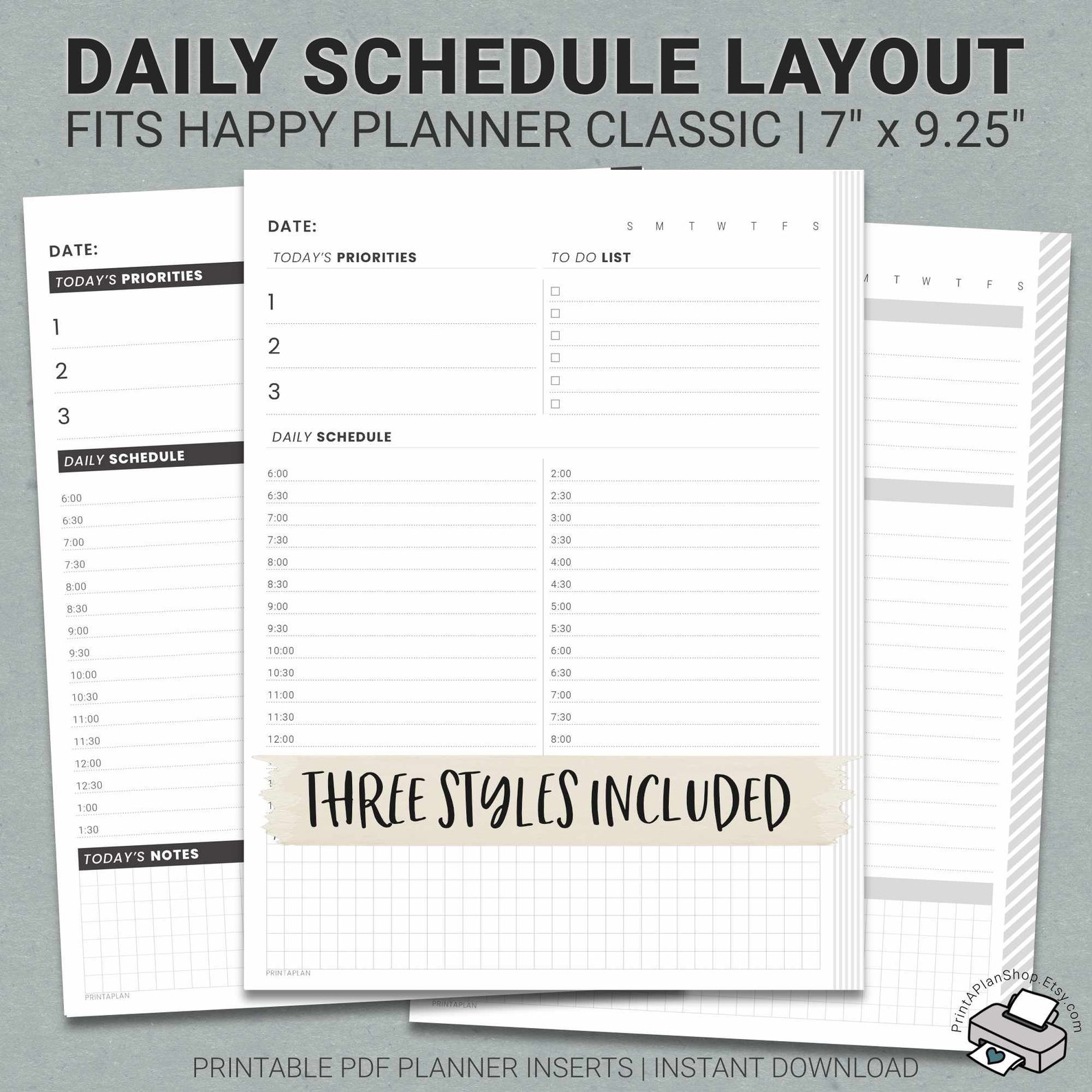 Printable Classic Happy Planner Inserts Daily Planner Pages - Etsy