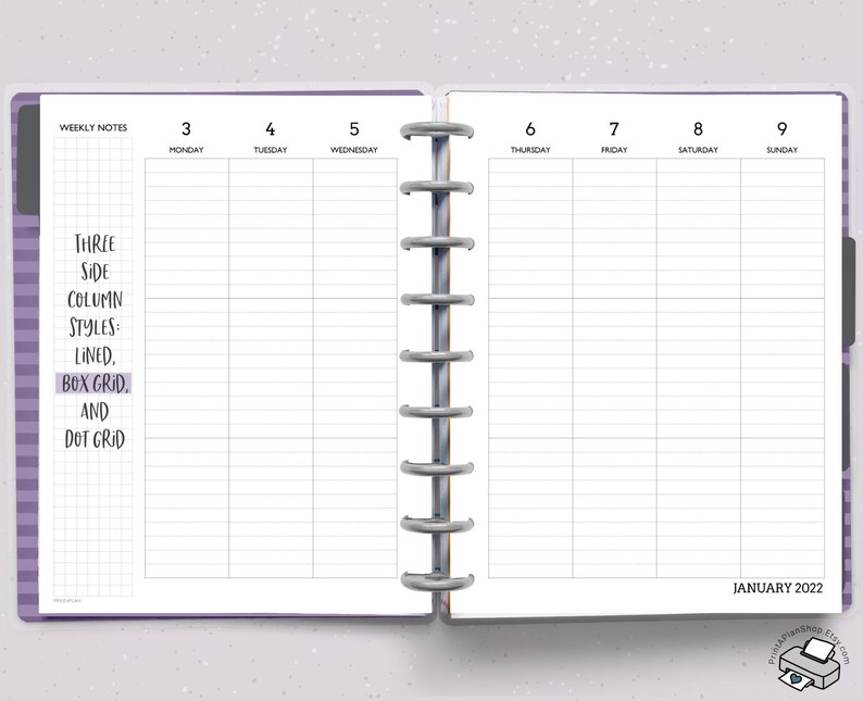 Editable Happy Planner Lined Vertical Layout HP Classic - Etsy