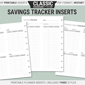 Klassische Happy Planner Savings Tracker-Einlagen, Sinking Funds Tracker, druckbarer, digitaler Download als PDF