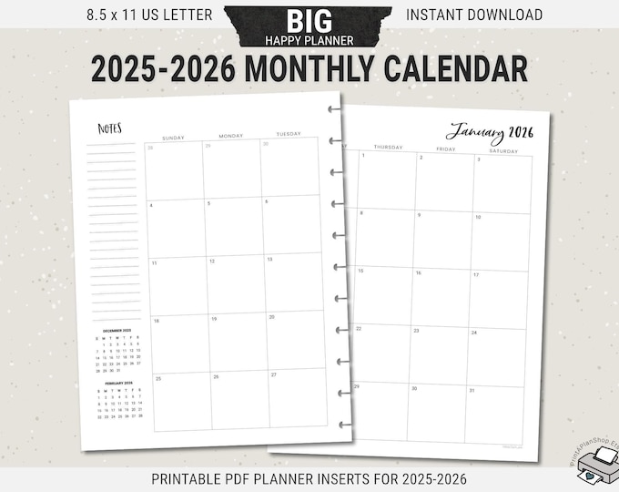 Editable BIG Happy Planner Vertical Inserts, Printable Weekly Planner ...