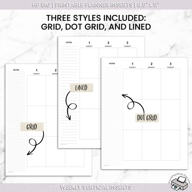 Editable BIG Happy Planner Vertical Inserts, Printable Weekly Planner ...
