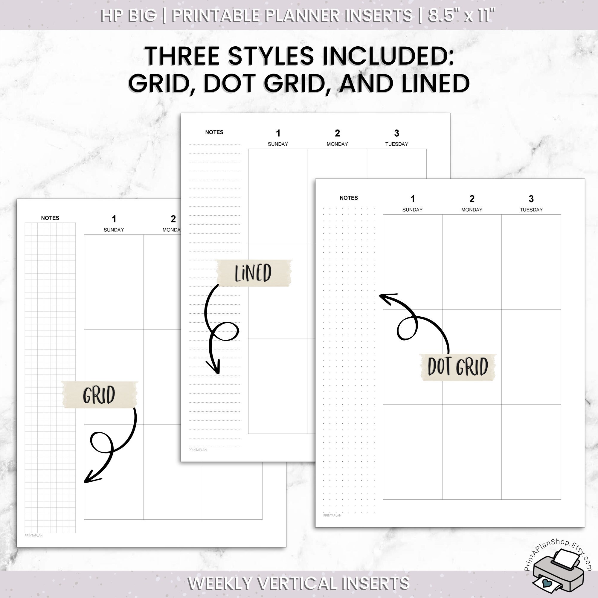 Editable BIG Happy Planner Vertical Inserts, Printable Weekly Planner