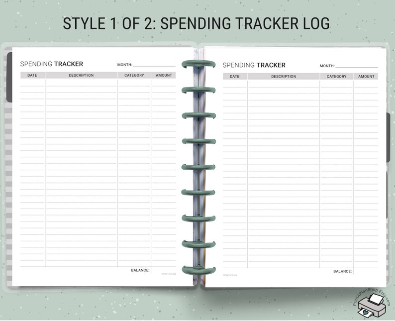 Classic Happy Planner Spending Tracker Inserts Printable - Etsy
