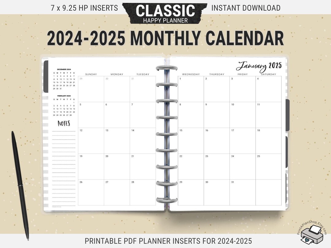 2024-2025 Classic Happy Planner Monthly Calendar Inserts, Printable Pages, Digital Download PDF - Etsy 2024-2025-classic-happy-planner-monthly-calendar-inserts-printable-pages-digital-download-pdf-etsy