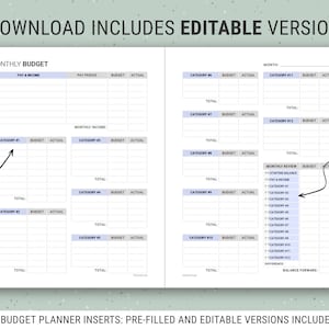 Editable Classic Happy Planner Monthly Budget Inserts, Printable ...