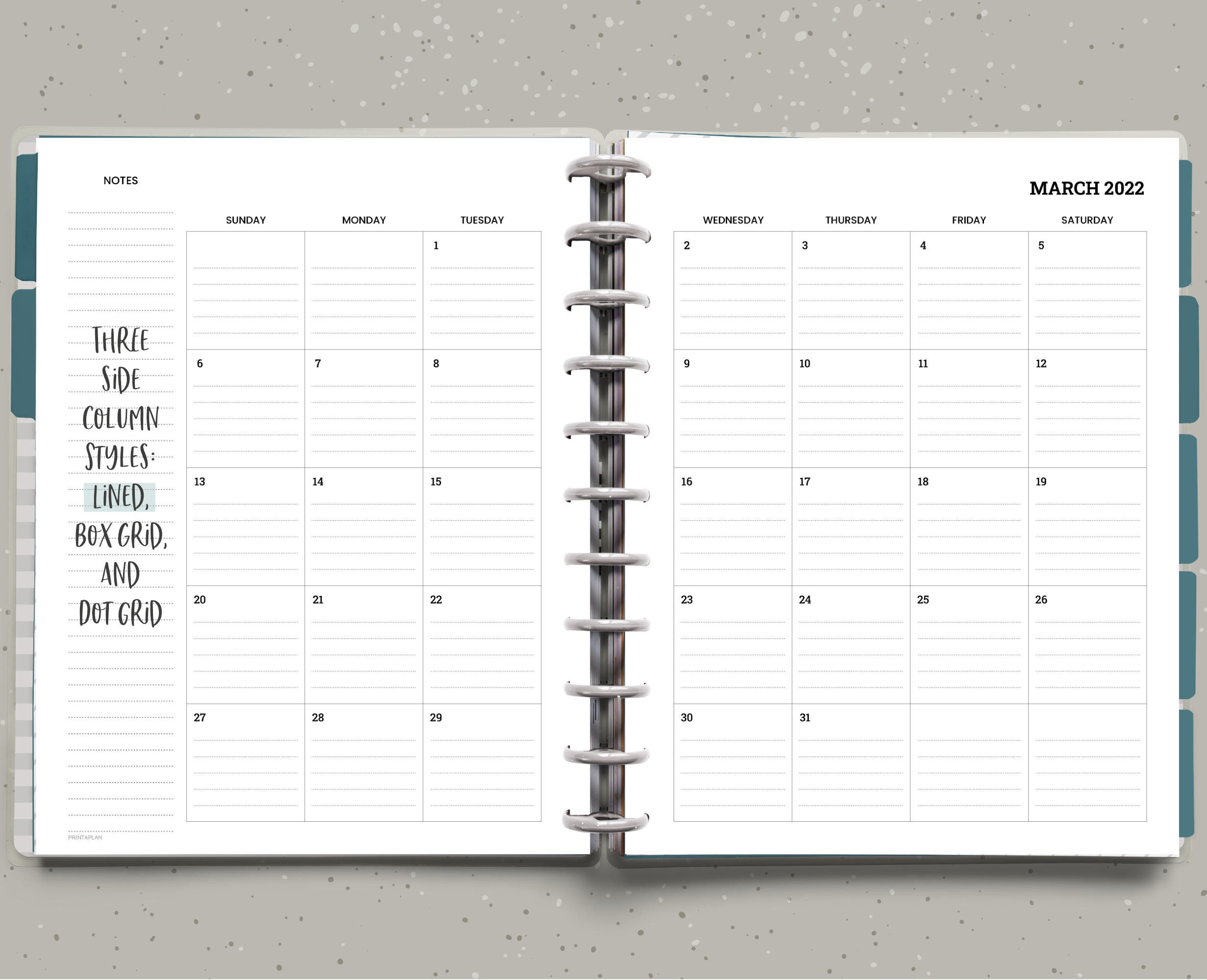 Editable BIG Happy Planner Lined Calendar Inserts Printable Etsy
