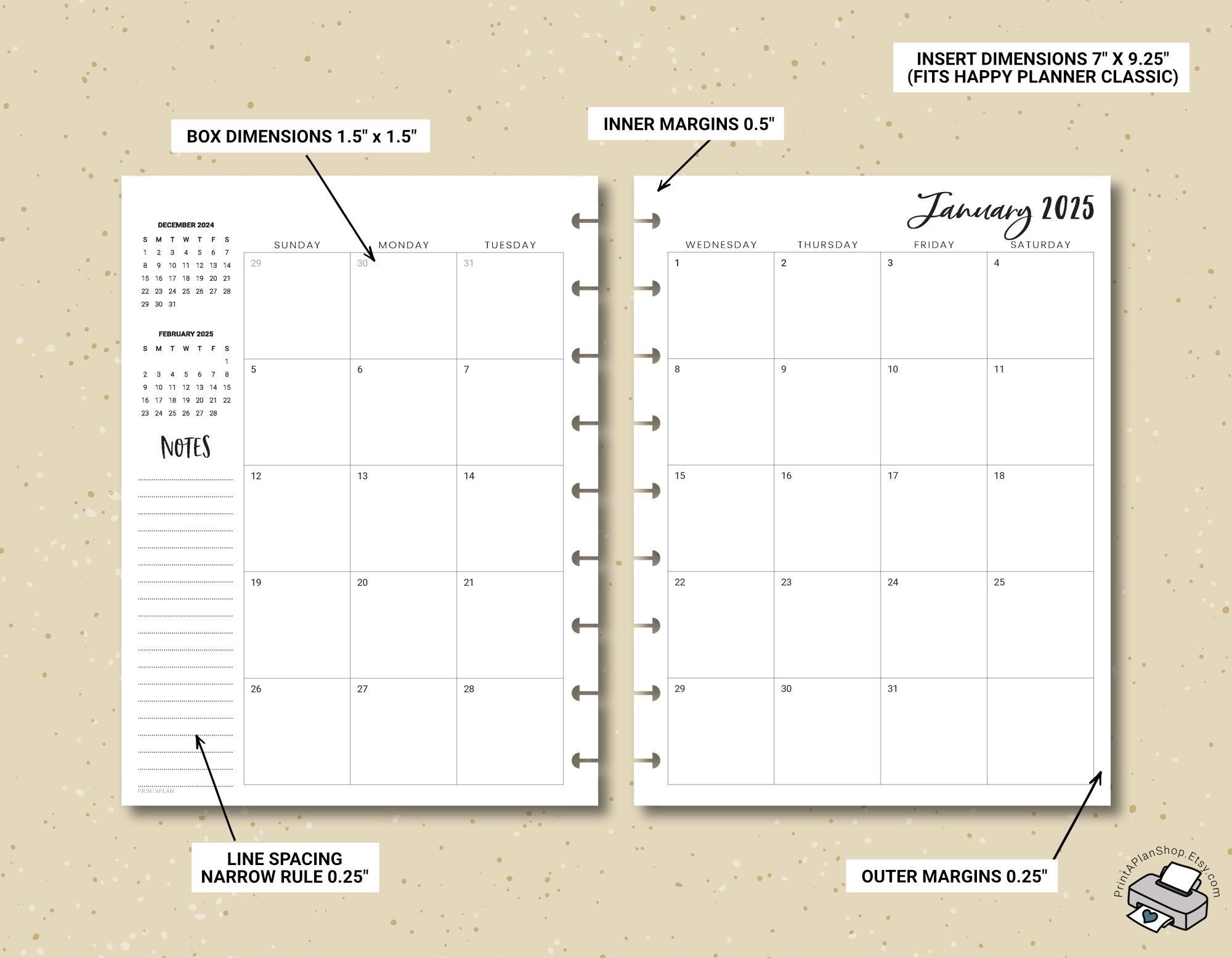 2024-2025 Classic Happy Planner Monthly Calendar Inserts, Printable Pages, Digital Download PDF - Etsy 2024-2025-classic-happy-planner-monthly-calendar-inserts-printable-pages-digital-download-pdf-etsy