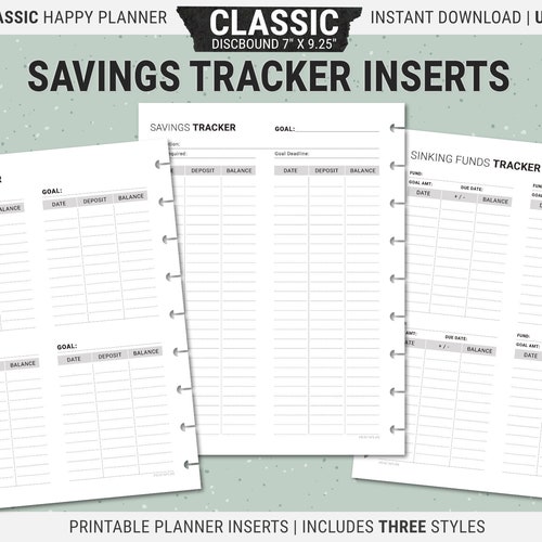 Classic Happy Planner Spending Tracker Inserts Printable - Etsy