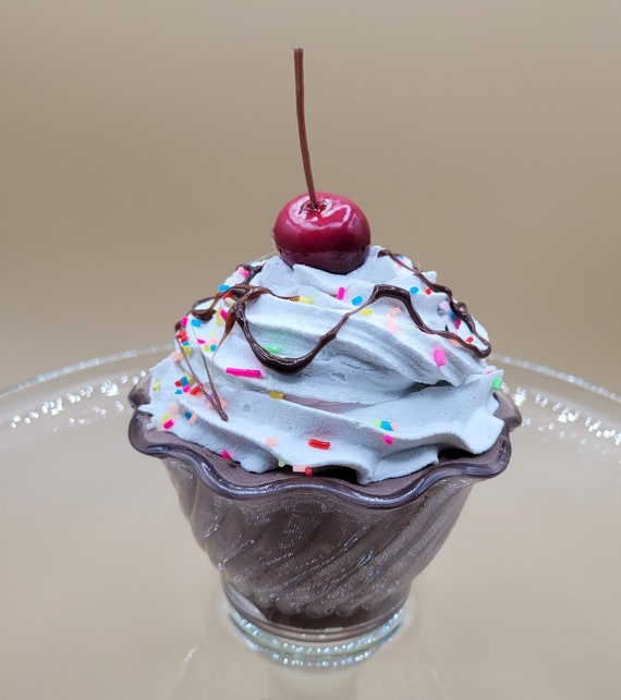 Fake Ice Cream Sundae Chocolate Sundae w/ Sprinkles Prop Decoration