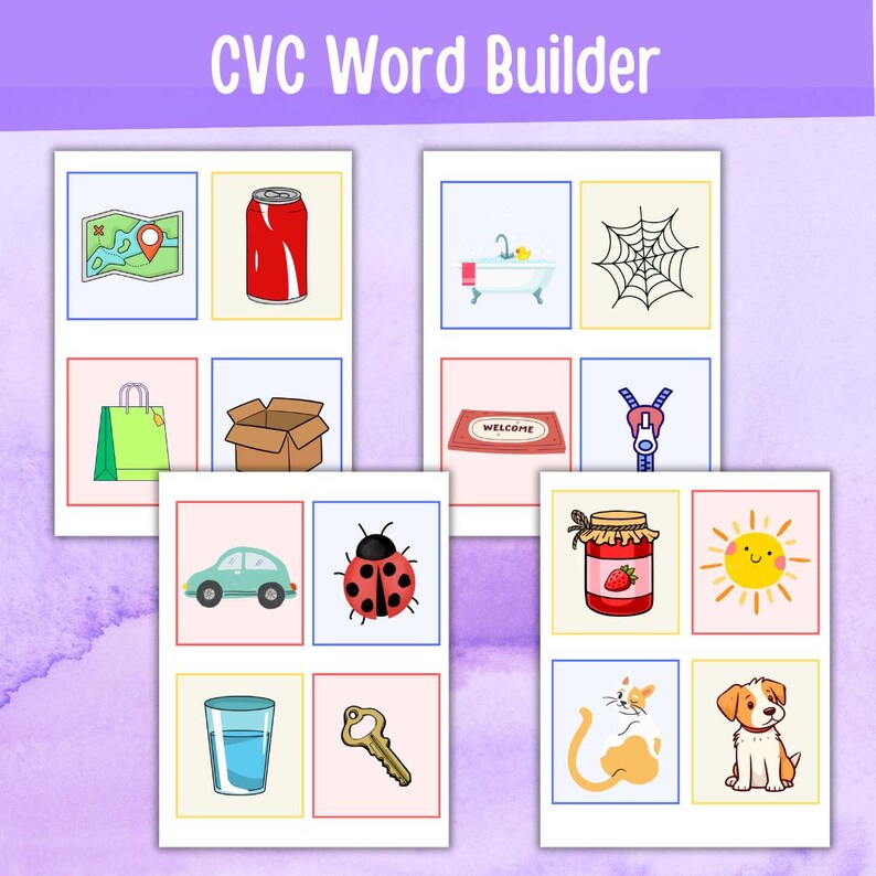 CVC Word Builder Flash Cards - Etsy