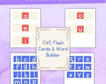 Tarjetas didácticas para construir palabras CVC