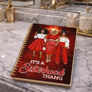 「It’s A Sisterhood Thang」ジャーナルカバー PNG | 印刷可能なノートまたはバインダーカバー | デジタルダウンロード
