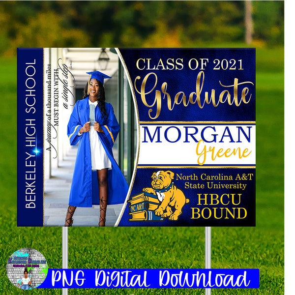 Afstuderen Yard Sign, Senior High School Graduate Sign, College Graduation Sign, Niet-bewerkbare digitale sjabloon