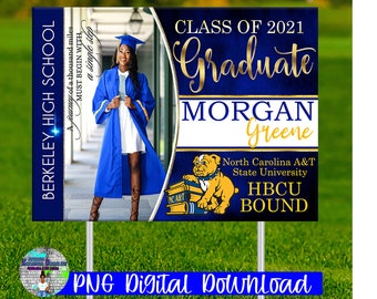 Custom Graduation Yard Sign PNG | Senior 2026 Yard Sign | High School or College Graduate | Non-Editable Digital Template