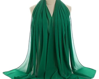 Smaragdgrüne rechteckige Stola aus Chiffon für Hochzeits- und Abendkleid, Cache-Schulterschal