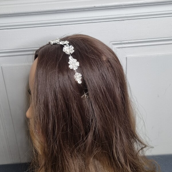 1 pièce Bandeau de tête en cristal à double rangée fait in