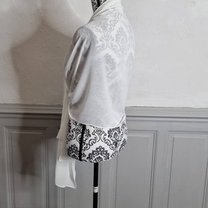etole rectangulaire blanche en mousseline mariage soirée robe cache épaule écharpe foulard image 3